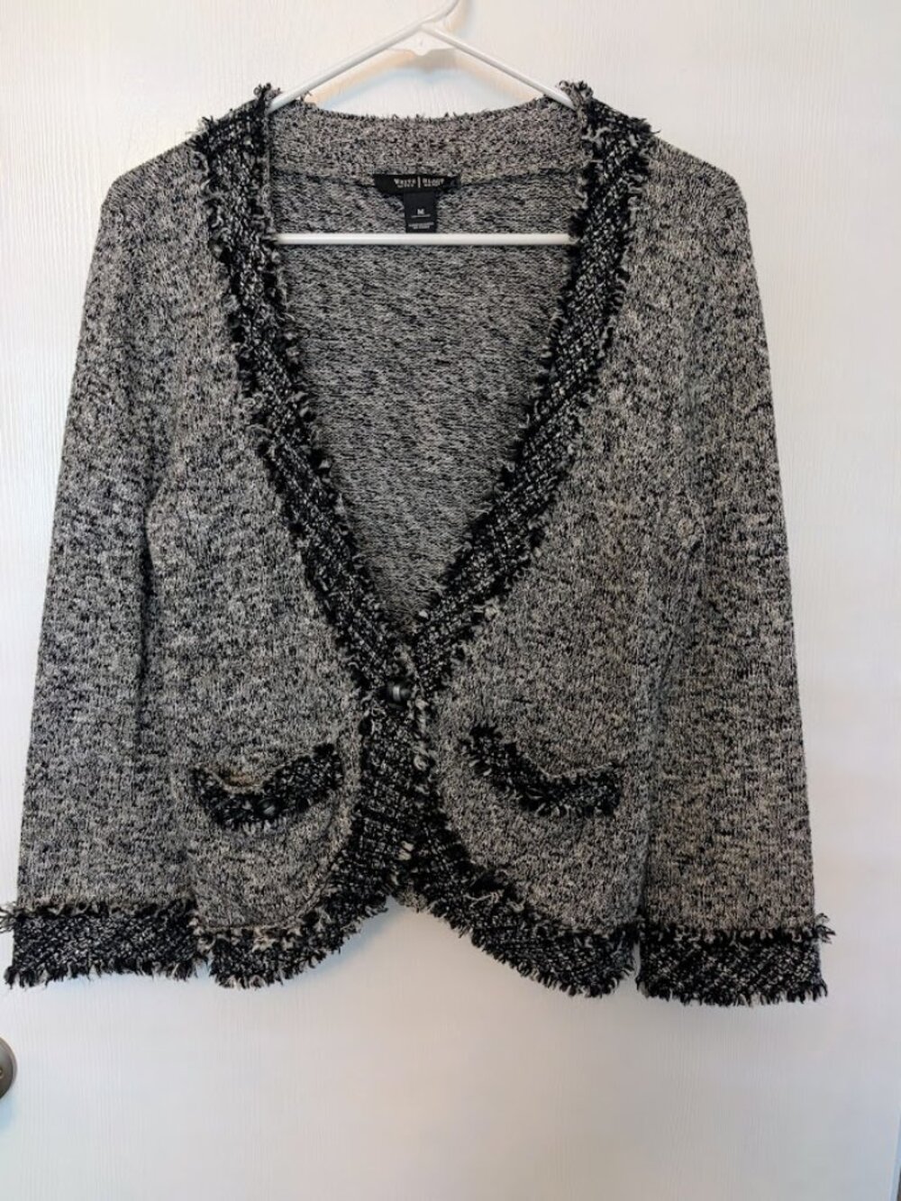 White House Black Market gray and black cardigan Size M